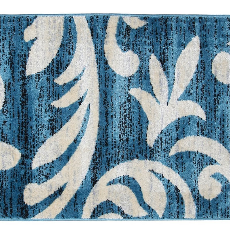 Charlton Home® Knoxville Performance Blue Rug & Reviews Wayfair